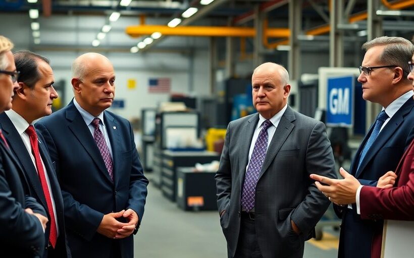 Ford and GM leaders discussing tariff challenges with officials.